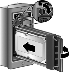 Slide hard drive into media vault