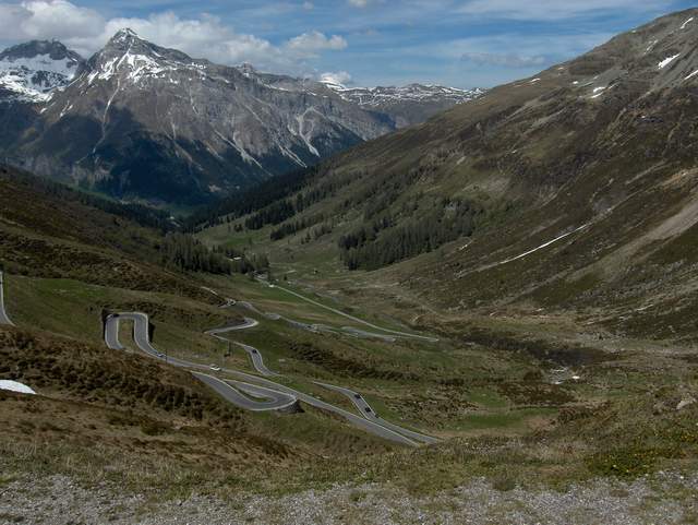 Hairpin turns near Splugen, Switzerland